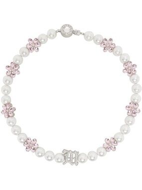 MISBHV Flowers & Pearls Necklace Choker - Pink (BRAND NEW)